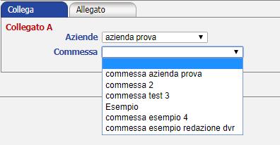 Il campo Collega A Commessa permette di scegliere la commessa a cui legare l attività; se l attività viene