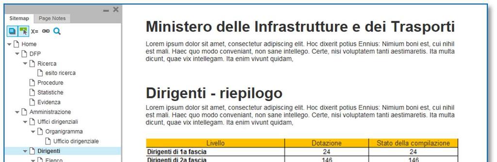 su tre livelli: il riepilogo, che permette di