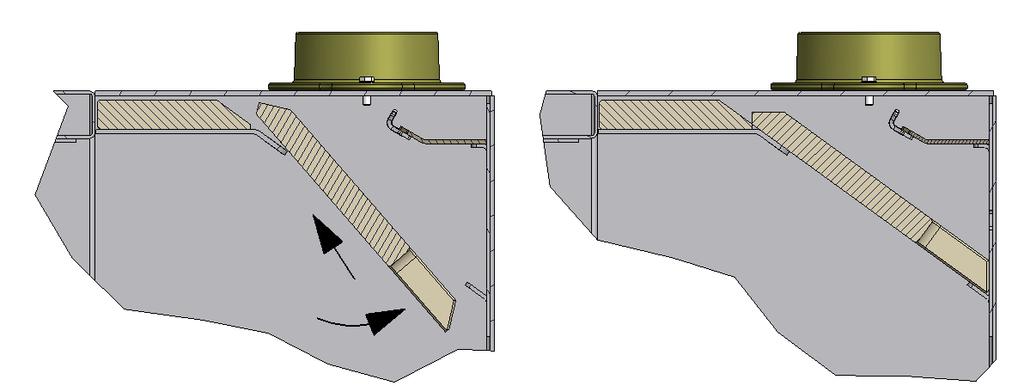 Inserire il deflettore (3) nella camera di combustione