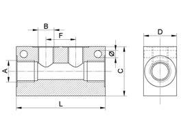 Ripartitore lineare Linear manifold Code A B C D L F Ø Gr.