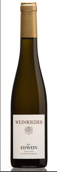 Eiswein Riesling Schneiderberg Azienda vitivinicola WEINRIEDER Uve 100% Riesling Annata 2012 Zona di produzione Poysdorf-Niederoesterreich Altitudine dei vigneti 280 m 