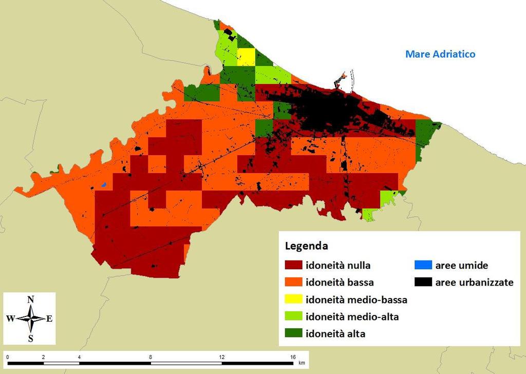 8.3.2 Barletta Il territorio comunale è classificato a idoneità nulla per il 47,0% (6.954,06 ha), a idoneità bassa per il 42,1% (6.