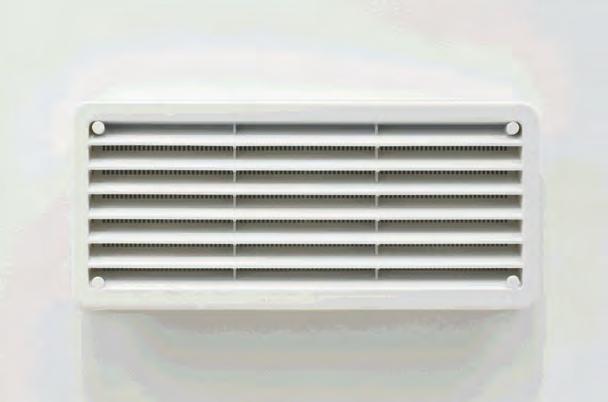 ELEMENTI DI VENTILAZIONE VENTILATION ELEMENTS Areatori rettangolari Rectangular grilles 113 Aeratori rettangolari da parete. Disponibili in varie dimensioni, con o senza zanzariera.