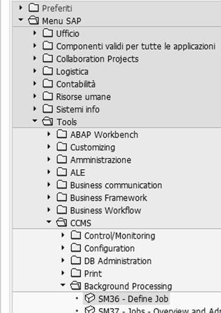 CREAZIONE JOB (TRANSAZIONI SM6) Percorso: Menù SAP > Tools > CCMS > Background Processing > SM6 I Job in background