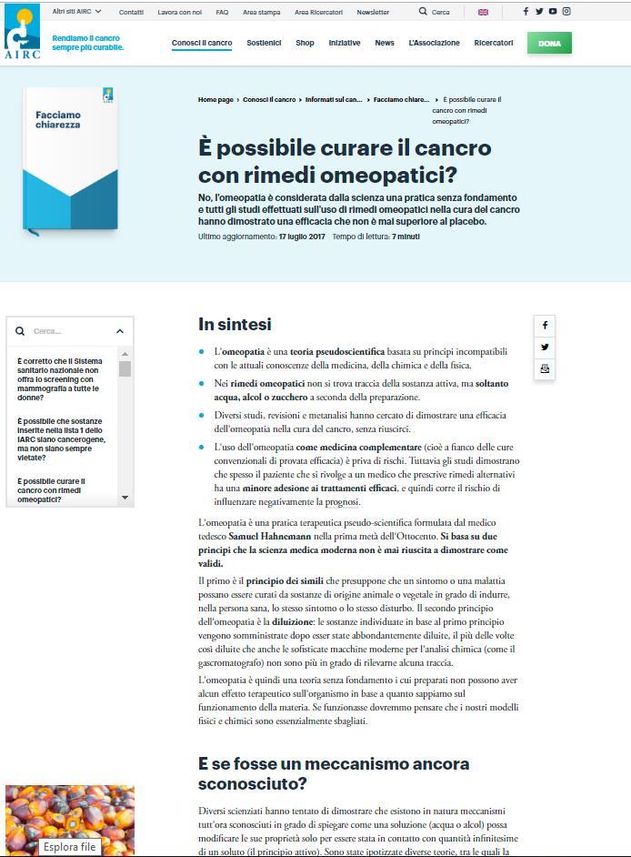 AIRC.IT Spazio all informazione autorevole e approfondita Articoli di divulgazione scientifica su temi di attualità.