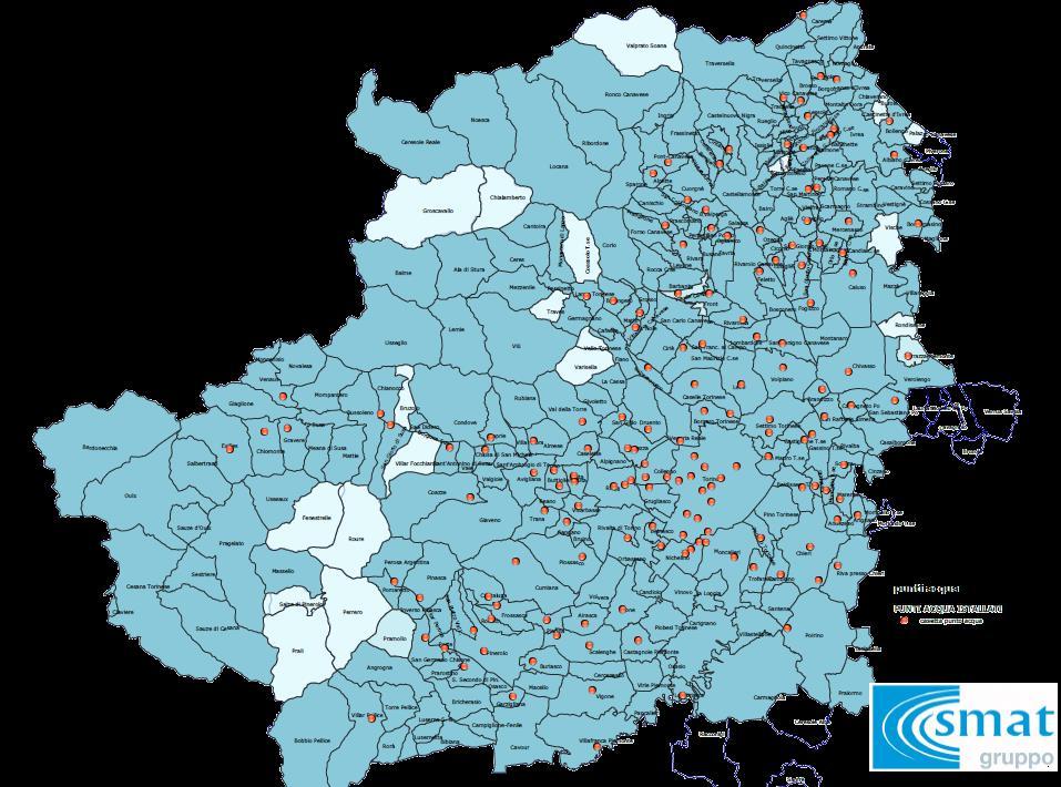 I PUNTI ACQUA I Punti Acqua SMAT attivi sul