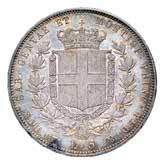 27 27 g 5 Lire 1850 - Zecca: Torino - Diritto: effigie del Re a destra - Rovescio: stemma di