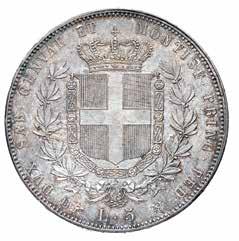000 33 33 U 10 Lire 1860 - Zecca: Torino - Diritto: effigie del Re a sinistra - Rovescio: stemma di Casa Savoia coronato e circondato dal Collare dell'annunziata - Rara - Di