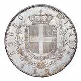 000 75 75 g 5 Lire 1873 - Zecca: Roma - Diritto: effigie del Re a destra - Rovescio: stemma di Casa Savoia coronato e circondato dal Collare dell'annunziata - Molto