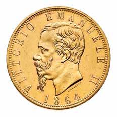 000 87 87 U 100 Lire 1864 - Zecca: Torino - Diritto: effigie del Re a sinistra - Rovescio: stemma di Casa Savoia coronato e