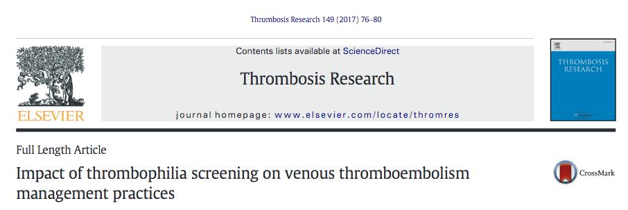 Thrombophilia screening continues to have little relevance in clinical decision making for anticoagulation.