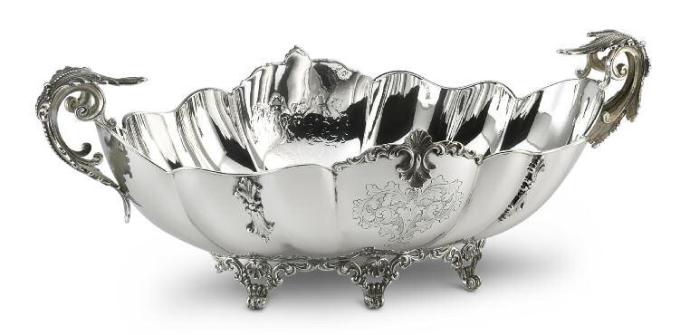 jatte ovale lucida incisa mod.barocco engraved oval bowl mod.