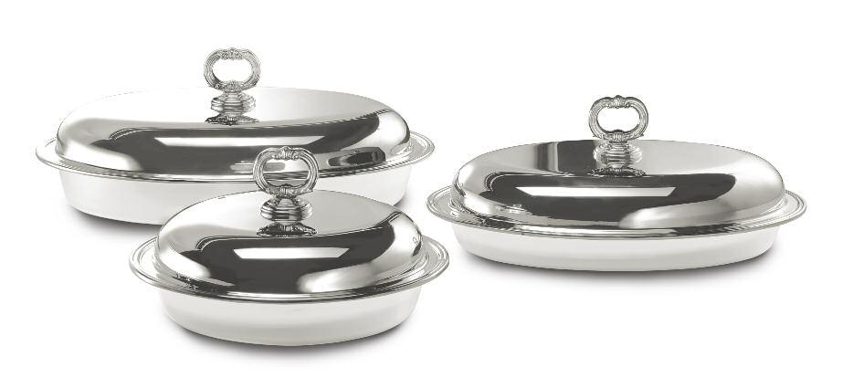vivandiera ovale con coperchio bordo massiccio mod. inglese oval serving dish with lid with mounted edging mod. inglese cm. 40x29 - cod. S12257/0140 cm. 44x33 - cod.