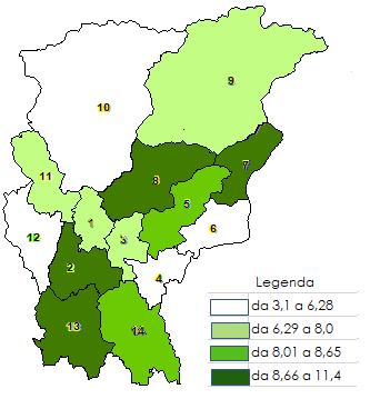 Prevalenza ed incidenza per Ambito Territoriale Le mappe e le tabelle che seguono indicano i dati di prevalenza 30 per singolo Ambito, evidenziando come il Tassi di Prevalenza più elevati si rilevano