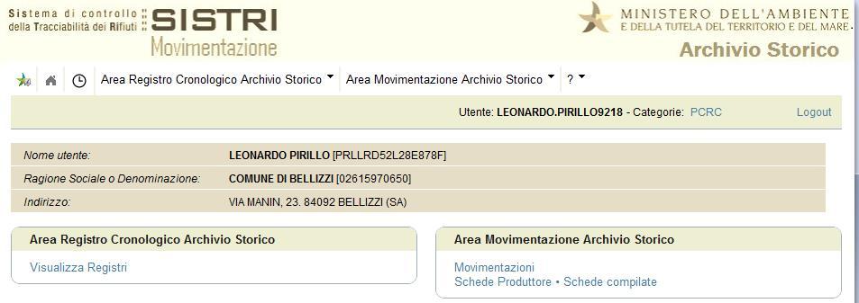 RICERCA DOCUMENTI IN ARCHIVIO STORICO Nella homepage utente è disponibile un apposita sezione, denominata Area Archivio Storico, all interno della quale è possibile ricercare/visualizzare i documenti