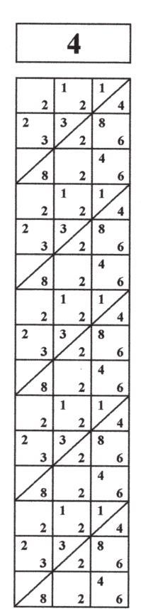 Fig. 4 Non resta che cancellare tutte le linee tracciate a matita lasciando solo la diagonale di ogni casella 3 x 3 e i multipli.