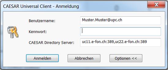 5 Registrarsi in UC Client Universal Dopo avere effettuato l installazione si avvia il client e all utente viene chiesto di inserire i dati