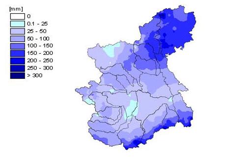 consistenti: nel Toce e Ticino le precipitazioni sono state superiori ai 140 mm mentre nei bacini meridionali, Tanaro, Scrivia, Orba e Bormida si sono raggiunti i 100 mm circa.