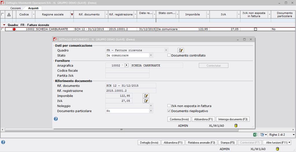 GESTIONE SCHEDE CARBURANTI Una particolare attenzione va posta alla gestione delle SCHEDE CARBURANTI.