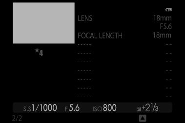 Il display di riproduzione Visualizzazione di informazioni sulle immagini Il display informazioni sulle foto cambia ogni volta che la leva di messa a fuoco viene premuta verso l alto.