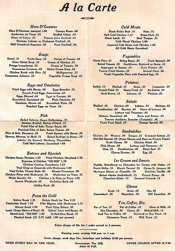 Come è organizzato un menu à la carte La Carta del ristorante è la lista dei piatti da cui il