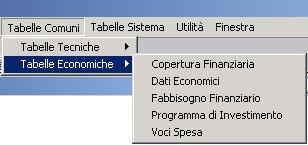 Figura 15-2: Menù Tabelle Comuni Tabelle Economiche 15.