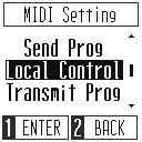 Local Control (Controllo Locale) L impostazione Controllo Locale determina se lo strumento suonerà un suono interno quando vengono premuti i tasti.