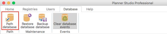 Selezione percorso Database La selezione del percorso del database permette di scegliere una posizione diversa oltre a quella di default di Planner Studio.