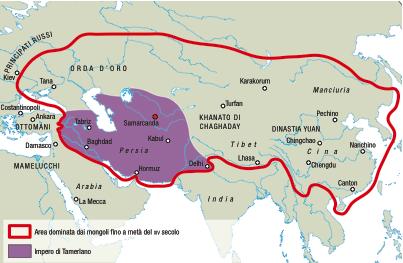 intorno alla metà del Trecento il capo tribù turco-mongolo Tamerlano creò un