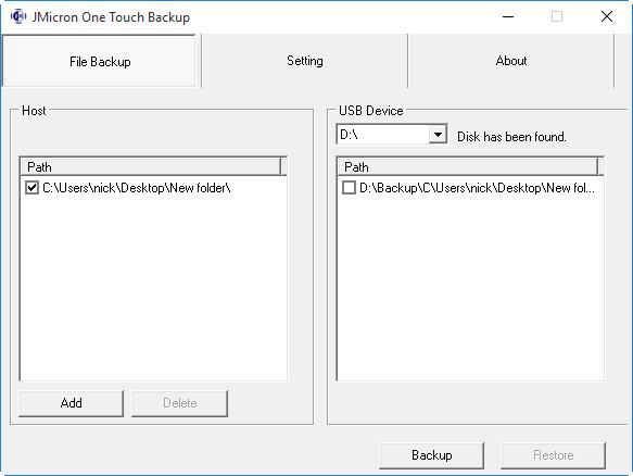 7. Backup del file terminato ora è possibile controllare il file nella finestra a destra. VIII.
