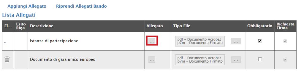 4. Tipo File: indica i formati ammessi; Il Portale non permetterà in alcun modo il caricamento di documenti con estensioni diverse da quelle indicate. 5.