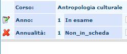 In caso di errore è possibile eliminare l insegnamento scelto selezionando l icona rossa della X : Il pulsante Inserire le tasse pagate per l iscrizione non va utilizzato.