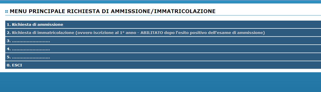 NEL CASO CHE LO STUDENTE NON SIA ANCORA STATO IMMATRICOLATO procede compilando il piano di studi annuale