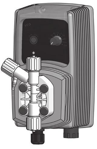 Pompe Dosatrici Serie V (on request) Configurazione codice Montaggio verticale Microprocessore Regolazione elettronica della portata Corpo pompa in PVDF con spurgo manuale Parti idrauliche (Corpo