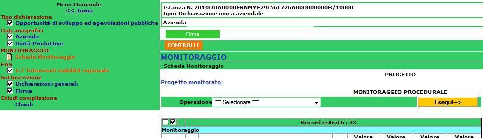 10) Dal link Progetto monitorato (Fig.34) agire su Rendiconta (Fig. 35); Fig.34 Fig.