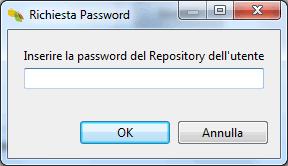 Premendo il pulsante Firma, l'applicazione chiede di inserire la password che