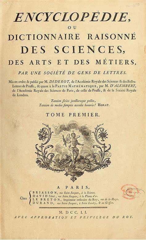 In Francia Diderot e D Alambert raccolsero