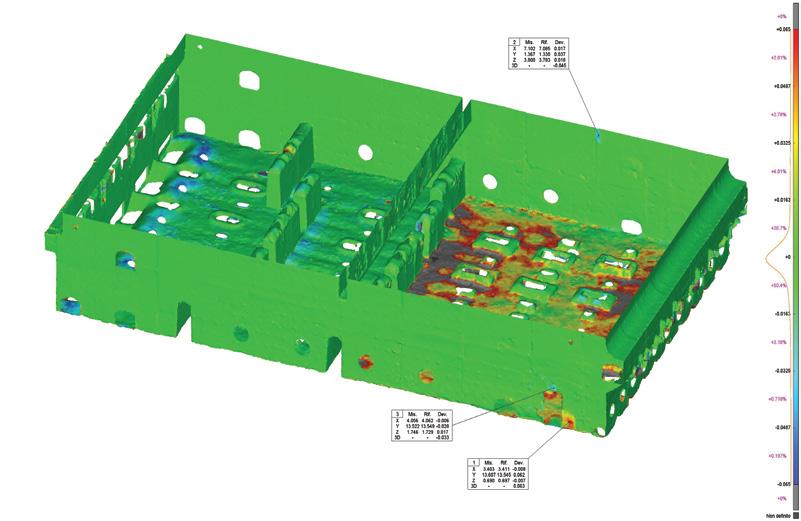 Esempio: Volumetria e reverse engineering A partire da nuvola di punti è possibile generare sezioni longitudinali e trasversali di un qualsiasi elemento (in questo caso un forno EAF) utili per