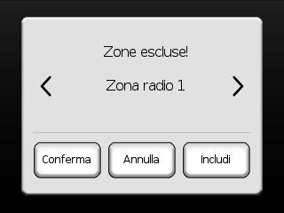 Inserimenti con zone aperte Se in fase di inserimento una zona risulta aperta, dopo la schermata di analisi impianto, verrà mostrata la seguente schermata: Se si preme 'Forzatura' verrà eseguito