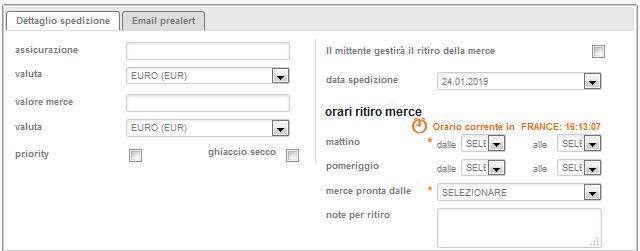 1) Il destinatario gestisce tutto la spedizione ed il cliente mittente riceve unicamente una mail indicante il numero di ritiro, l etichetta e il documento di trasporto da apporre sul pacco.