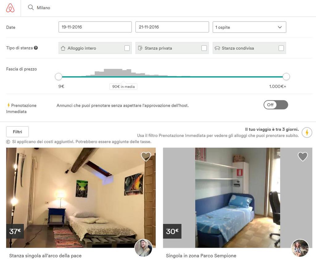 PROCEDURE DI PRENOTAZIONE E OFFERTA In genere le piattaforme di sharing sono molto intuitive.