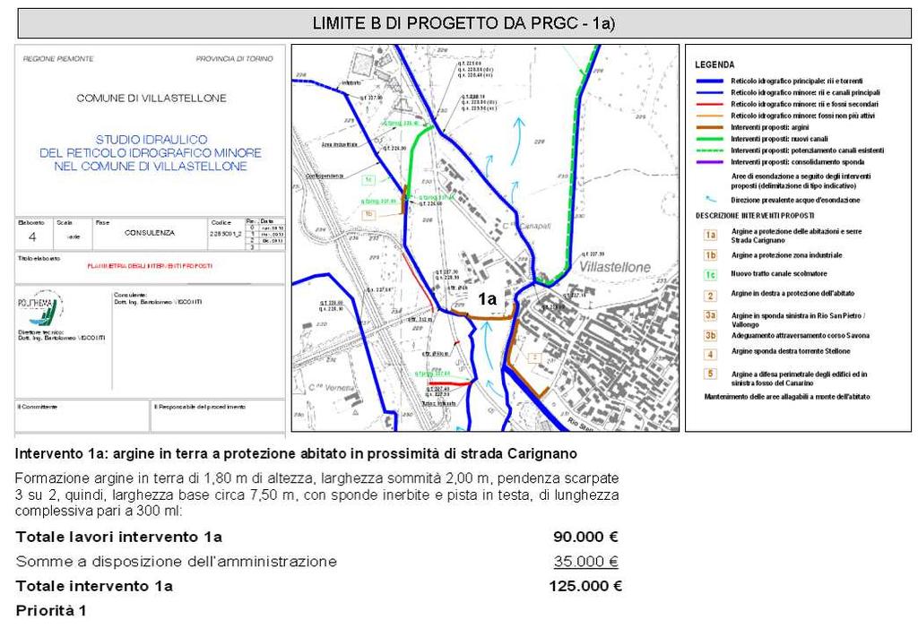 Considerato che il territorio di Villastellone risulta solcato da una fitta rete idrografica minore della quale il torrente Stellone è il principale recettore, l Amministrazione Comunale, nell aprile