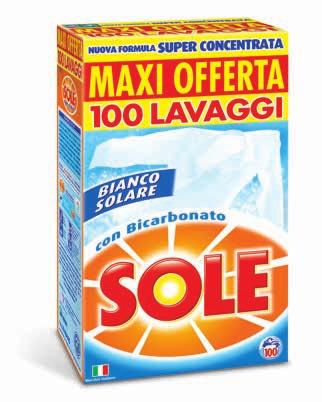 Detersivo per lavatrice SOLE 100 misurini 6,5 kg