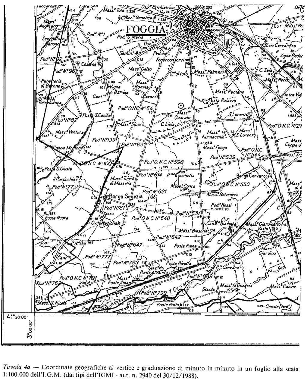 Rappresentazione approssimata COORDINATE GEOGRAFICHE DI UN PUNTO SU UNA CARTA I trattini alternati bianchi e neri della