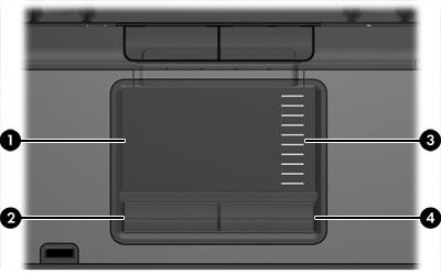 TouchPad Componente Descrizione (1) TouchPad* Consente di spostare il puntatore e di selezionare e attivare gli elementi sullo schermo.