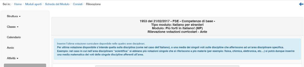 o una media dei singoli voti sulle discipline che afferiscono ad un area disciplinare specifica.