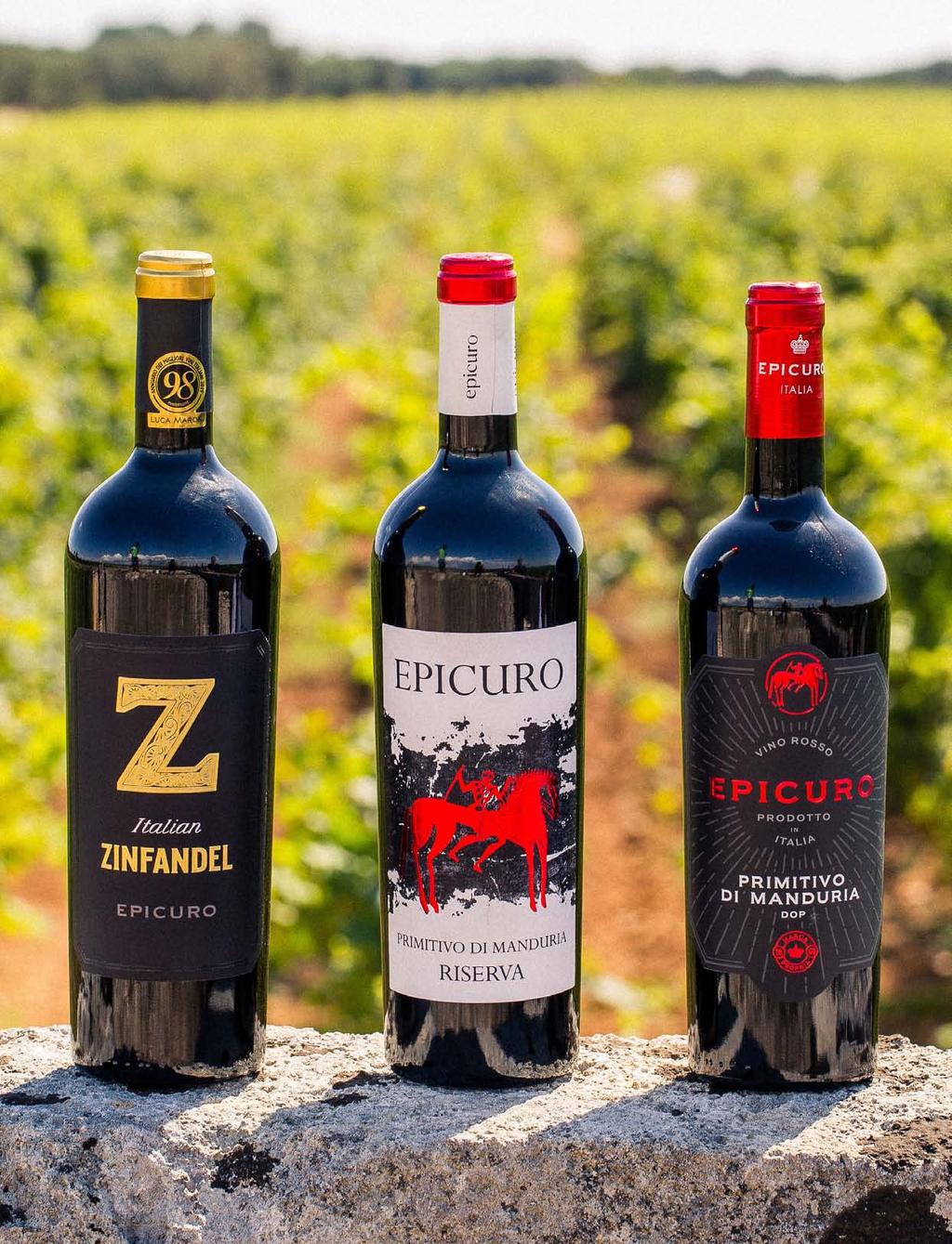 Per un piacere senza tempo Epicuro rappresenta il top brand della Femar Vini ed è il cuore pulsante delle Collezioni di Felice Mergè.