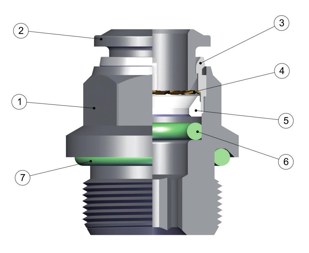 Caratteristiche Tecniche / Technical Characteristics Materiali e Componenti / Component Parts and Materials 1 Corpo in Ottone Nichelato Food Grade 1 Nickel-plated brass ody Food Grade 2 Spintore