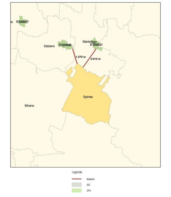 INQUADRAMENTO AMBIENTALE I siti Natura 2000, rispetto al territorio comunale, si localizzano come individuato nella figura sottostante In