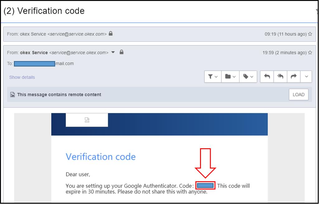 Aprite l e-mail che avete ricevuto e copiatevi il Verification code.